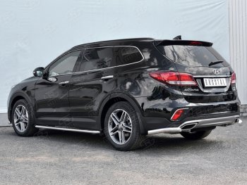 15 999 р. Защита заднего бампера (Ø63 мм уголки, нержавейка) SLITKOFF  Hyundai Grand Santa Fe  1 DM (2016-2018) рестайлинг  с доставкой в г. Майкоп. Увеличить фотографию 3