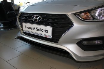 4 999 р. Накладка на передний бампер АвтоКрат  Hyundai Solaris  HCR (2017-2020) седан дорестайлинг (Неокрашенная)  с доставкой в г. Майкоп. Увеличить фотографию 2