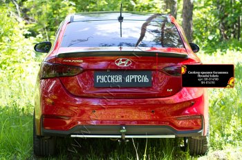 1 699 р. Лип спойлер RA Hyundai Solaris HCR седан дорестайлинг (2017-2020) (Неокрашенный)  с доставкой в г. Майкоп. Увеличить фотографию 2