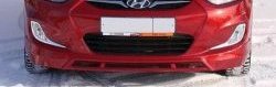 Накладка на передний бампер Tuning-Sport v2 Hyundai Solaris  RBr (2010-2014) седан дорестайлинг, хэтчбэк дорестайлинг