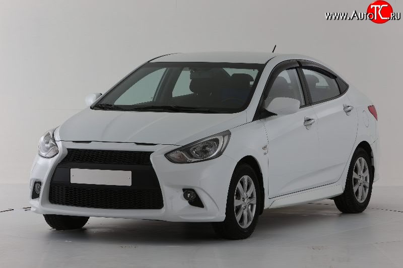 13 499 р. Передний бампер Lexus Style Hyundai Solaris RBr седан дорестайлинг (2010-2014) (Неокрашенный)  с доставкой в г. Майкоп