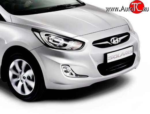 3 659 р. Передний бампер Стандартный Hyundai Solaris RBr седан дорестайлинг (2010-2014) (Окрашенный)  с доставкой в г. Майкоп
