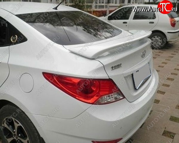 4 389 р. Спойлер M-VRS V2 Hyundai Solaris RBr седан рестайлинг (2014-2017) (Неокрашенный)  с доставкой в г. Майкоп