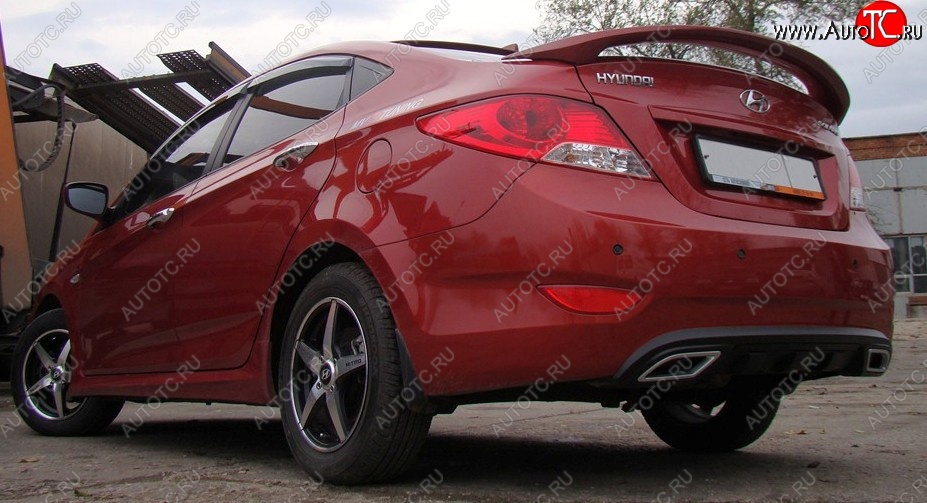 5 399 р. Спойлер Tuning-Sport Hyundai Solaris RBr седан рестайлинг (2014-2017) (Неокрашенный)  с доставкой в г. Майкоп