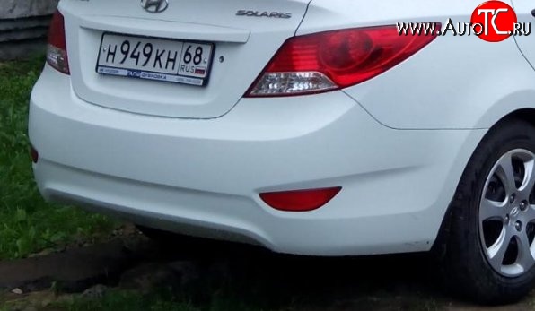 3 659 р. Задний бампер (седан) Стандартный Hyundai Solaris RBr седан дорестайлинг (2010-2014) (Окрашенный)  с доставкой в г. Майкоп