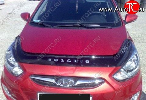 999 р. Дефлектор капота Russtal Hyundai Solaris RBr хэтчбэк дорестайлинг (2010-2014)  с доставкой в г. Майкоп