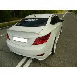 4 499 р. Козырёк на заднее стекло HS-3 Hyundai Solaris RBr седан дорестайлинг (2010-2014) (Неокрашенный)  с доставкой в г. Майкоп. Увеличить фотографию 2