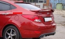 3 299 р. Козырёк на заднее лобовое стекло Sport v2 KIA Rio 3 QB дорестайлинг седан (2011-2015) (Неокрашенный)  с доставкой в г. Майкоп. Увеличить фотографию 2