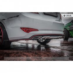 8 999 р. Накладка на задний бампер TopKontur Design Hyundai Solaris RBr седан дорестайлинг (2010-2014) (Неокрашенная)  с доставкой в г. Майкоп. Увеличить фотографию 4