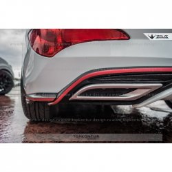 8 999 р. Накладка на задний бампер TopKontur Design Hyundai Solaris RBr седан дорестайлинг (2010-2014) (Неокрашенная)  с доставкой в г. Майкоп. Увеличить фотографию 5