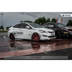 4 999 р. Пороги накладки TopKontur Design Hyundai Solaris RBr седан дорестайлинг (2010-2014) (Неокрашенные)  с доставкой в г. Майкоп. Увеличить фотографию 4