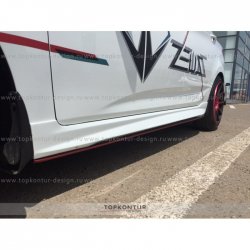 4 999 р. Пороги накладки TopKontur Design Hyundai Solaris RBr седан дорестайлинг (2010-2014) (Неокрашенные)  с доставкой в г. Майкоп. Увеличить фотографию 7