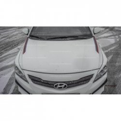 1 499 р. Реснички на фары HS1 Hyundai Solaris RBr хэтчбэк дорестайлинг (2010-2014) (Неокрашенные)  с доставкой в г. Майкоп. Увеличить фотографию 2