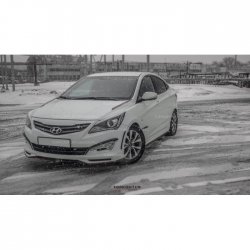 1 499 р. Реснички на фары HS1 Hyundai Solaris RBr хэтчбэк дорестайлинг (2010-2014) (Неокрашенные)  с доставкой в г. Майкоп. Увеличить фотографию 5