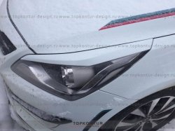 1 499 р. Реснички на фары HS1 Hyundai Solaris RBr хэтчбэк дорестайлинг (2010-2014) (Неокрашенные)  с доставкой в г. Майкоп. Увеличить фотографию 7
