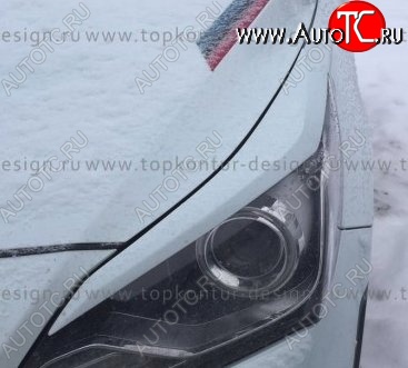 1 499 р. Реснички на фары HS1 Hyundai Solaris RBr хэтчбэк дорестайлинг (2010-2014) (Неокрашенные)  с доставкой в г. Майкоп