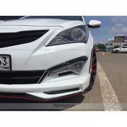 1 499 р. Реснички на фары Zeus Hyundai Solaris RBr хэтчбэк дорестайлинг (2010-2014) (Неокрашенные)  с доставкой в г. Майкоп. Увеличить фотографию 3