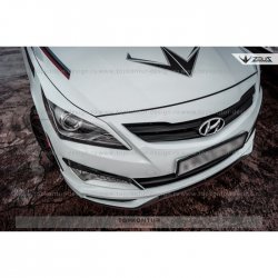 1 499 р. Реснички на фары Zeus Hyundai Solaris RBr хэтчбэк дорестайлинг (2010-2014) (Неокрашенные)  с доставкой в г. Майкоп. Увеличить фотографию 5