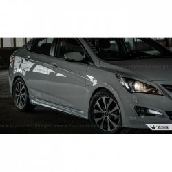 1 499 р. Реснички на фары Zeus Hyundai Solaris RBr хэтчбэк дорестайлинг (2010-2014) (Неокрашенные)  с доставкой в г. Майкоп. Увеличить фотографию 8