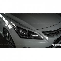 1 499 р. Реснички на фары Zeus Hyundai Solaris RBr хэтчбэк дорестайлинг (2010-2014) (Неокрашенные)  с доставкой в г. Майкоп. Увеличить фотографию 9