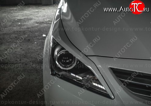 1 499 р. Реснички на фары Zeus Hyundai Solaris RBr хэтчбэк дорестайлинг (2010-2014) (Неокрашенные)  с доставкой в г. Майкоп