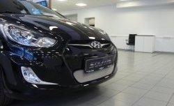 1 539 р. Сетка на бампер Russtal (хром) Hyundai Solaris RBr седан дорестайлинг (2010-2014)  с доставкой в г. Майкоп. Увеличить фотографию 5