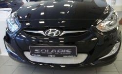 1 539 р. Сетка на бампер Russtal (хром) Hyundai Solaris RBr седан дорестайлинг (2010-2014)  с доставкой в г. Майкоп. Увеличить фотографию 7