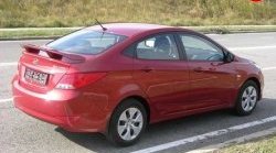 7 699 р. Спойлер Блиц Hyundai Solaris RBr седан рестайлинг (2014-2017) (Неокрашенный)  с доставкой в г. Майкоп. Увеличить фотографию 2