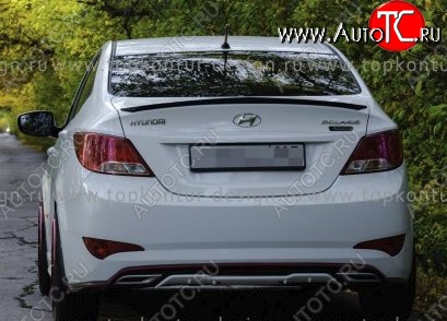 4 499 р. Лип спойлер HS1 Hyundai Solaris RBr седан дорестайлинг (2010-2014) (Неокрашенный)  с доставкой в г. Майкоп