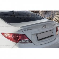 4 499 р. Лип спойлер HS-2 Hyundai Solaris RBr седан дорестайлинг (2010-2014) (Неокрашенный)  с доставкой в г. Майкоп. Увеличить фотографию 6
