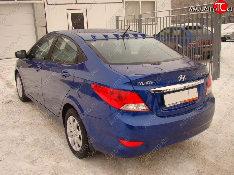 5 949 р. Лип спойлер SPORTEST Hyundai Solaris RBr седан дорестайлинг (2010-2014) (Неокрашенный)  с доставкой в г. Майкоп