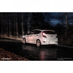 4 699 р. Спойлер TopKontur Design Hyundai Solaris RBr хэтчбэк рестайлинг (2014-2017) (Неокрашенный)  с доставкой в г. Майкоп. Увеличить фотографию 2