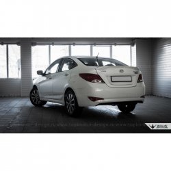 5 399 р. Лип спойлер Zeus  Hyundai Solaris  RBr (2010-2014) седан дорестайлинг (Неокрашенный)  с доставкой в г. Майкоп. Увеличить фотографию 3