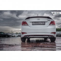 5 399 р. Лип спойлер Zeus  Hyundai Solaris  RBr (2010-2014) седан дорестайлинг (Неокрашенный)  с доставкой в г. Майкоп. Увеличить фотографию 5