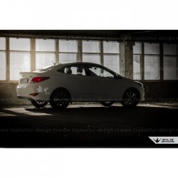 5 399 р. Лип спойлер Zeus  Hyundai Solaris  RBr (2010-2014) седан дорестайлинг (Неокрашенный)  с доставкой в г. Майкоп. Увеличить фотографию 11