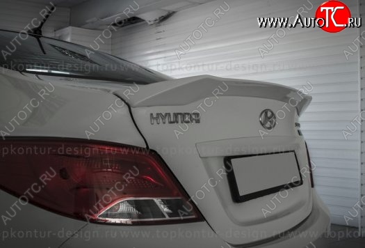 5 399 р. Лип спойлер Zeus  Hyundai Solaris  RBr (2010-2014) седан дорестайлинг (Неокрашенный)  с доставкой в г. Майкоп