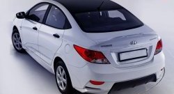 13 499 р. Задний бампер Sport Hyundai Solaris RBr седан дорестайлинг (2010-2014) (Неокрашенный)  с доставкой в г. Майкоп. Увеличить фотографию 2
