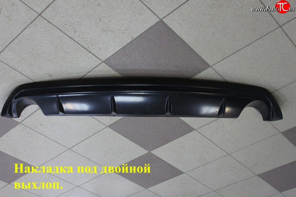 2 999 р. Диффузор заднего бампера Sport под двойной выхлоп  Hyundai Solaris  RBr (2010-2014) седан дорестайлинг (Неокрашенный)  с доставкой в г. Майкоп