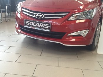 Накладка на передний бампер АвтоКрат Hyundai Solaris  RBr (2014-2017) седан рестайлинг