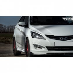 4 499 р. Накладка на передний бампер TopKontur Design Hyundai Solaris RBr седан рестайлинг (2014-2017) (Глянец под окраску, Неокрашенная)  с доставкой в г. Майкоп. Увеличить фотографию 8