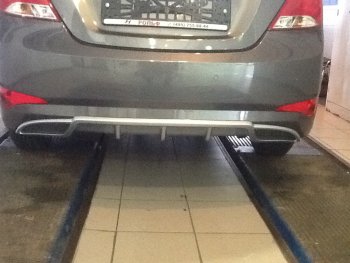 3 899 р. Накладка на задний бампер АвтоКрат Hyundai Solaris RBr седан рестайлинг (2014-2017) (Неокрашенная)  с доставкой в г. Майкоп. Увеличить фотографию 4