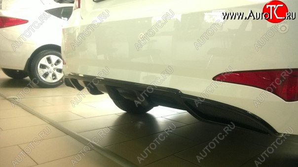 3 899 р. Накладка на задний бампер АвтоКрат Hyundai Solaris RBr седан рестайлинг (2014-2017) (Неокрашенная)  с доставкой в г. Майкоп
