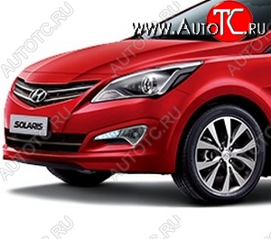 3 659 р. Бампер передний Стандартный Hyundai Solaris RBr седан рестайлинг (2014-2017) (Окрашенный)  с доставкой в г. Майкоп