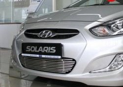 Декоративная вставка воздухозаборника Berkut Hyundai Solaris RBr седан рестайлинг (2014-2017)