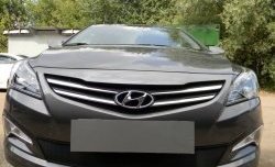 2 099 р. Сетка на бампер Russtal (черная) Hyundai Solaris RBr седан рестайлинг (2014-2017)  с доставкой в г. Майкоп. Увеличить фотографию 5