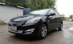 1 539 р. Сетка на бампер Russtal (хром) Hyundai Solaris RBr седан рестайлинг (2014-2017)  с доставкой в г. Майкоп. Увеличить фотографию 7