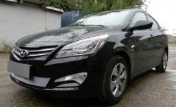 1 539 р. Сетка на бампер Russtal (хром) Hyundai Solaris RBr седан рестайлинг (2014-2017)  с доставкой в г. Майкоп. Увеличить фотографию 8