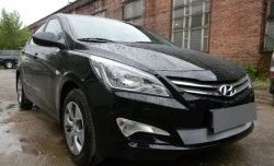 1 539 р. Сетка на бампер Russtal (хром) Hyundai Solaris RBr седан рестайлинг (2014-2017)  с доставкой в г. Майкоп. Увеличить фотографию 10