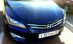 679 р. Реснички на фары Кураж  Hyundai Solaris  RBr (2014-2017) седан рестайлинг (Неокрашенные)  с доставкой в г. Майкоп. Увеличить фотографию 5