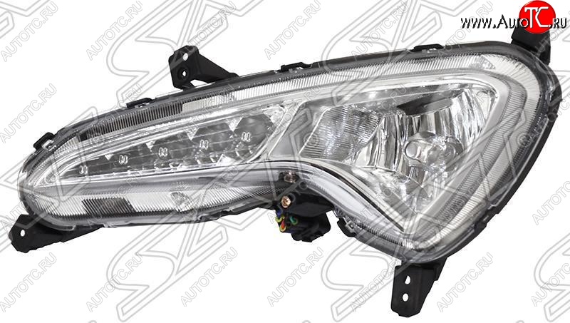 3 599 р. Левая противотуманная фара SAT (с ДХО) Hyundai Solaris RBr седан рестайлинг (2014-2017)  с доставкой в г. Майкоп